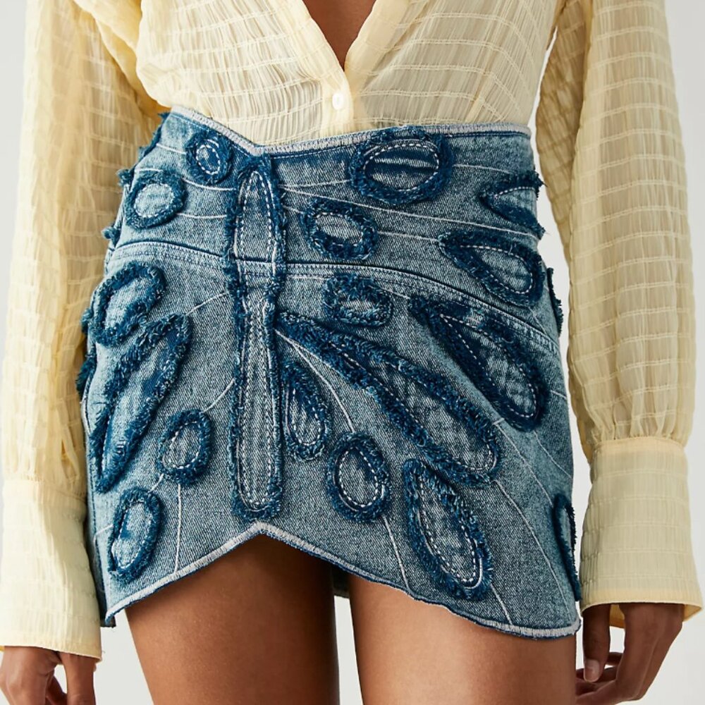 Free People Daydreams Mini Denim Skirt (Size 8)